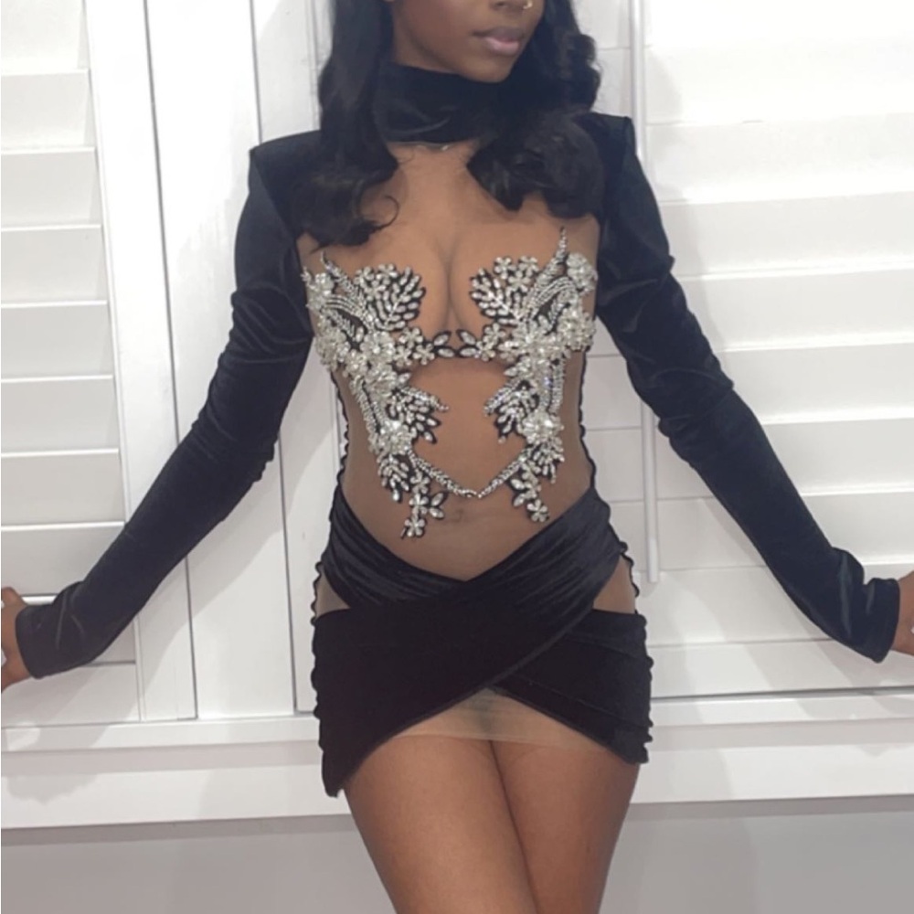 Black and silver birthday dress